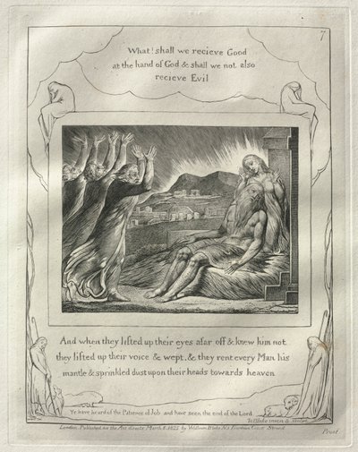 El Libro de Job: No. 7, Y cuando alzaron sus ojos de lejos y no lo reconocieron... de William Blake
