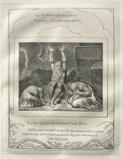 El libro de Job: No. 8, Que perezca el día en que nací, 1825 de William Blake