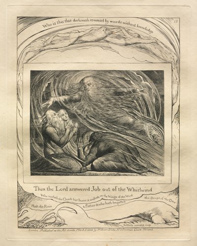 The Book of Job:  Pl. 13, Then the Lord answered Job out of the Whirlwind de William Blake