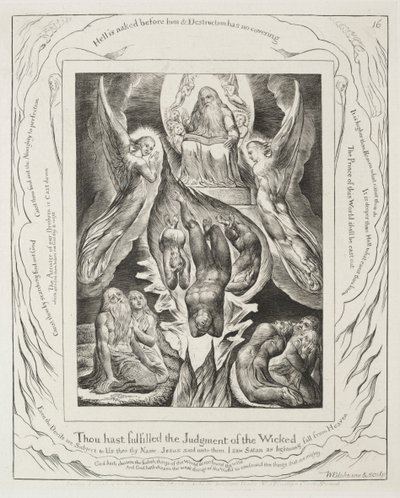 The Book of Job:  Pl. 16, Thou hast fulfilled the judgment of the wicked de William Blake