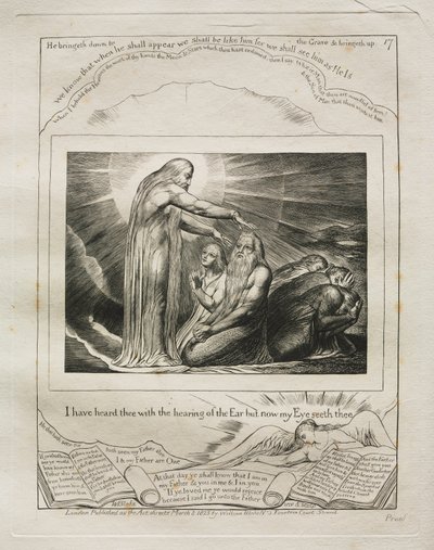 El Libro de Job: Pl. 17, Te he oído con el oído pero ahora mi ojo te ve de William Blake