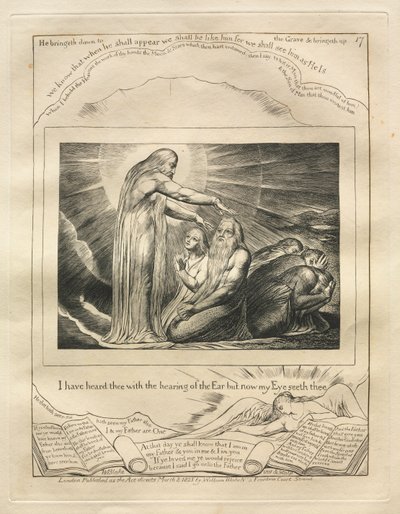 The Book of Job:  Pl. 17, I have heard thee with the hearing of the Ear but now my Eye seeth thee de William Blake