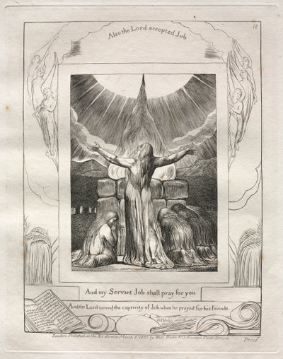El Libro de Job: Pl. 18, Y mi siervo Job orará por ti de William Blake