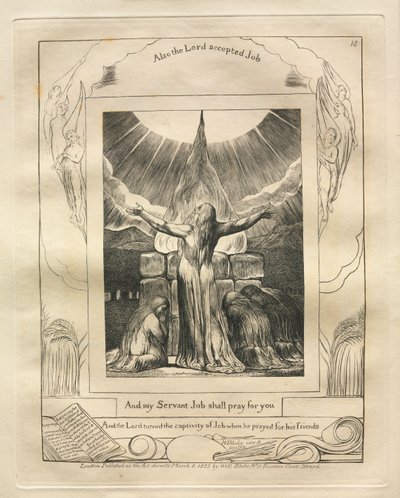 El Libro de Job: Pl. 18, Y mi siervo Job orará por vosotros, 1825 de William Blake