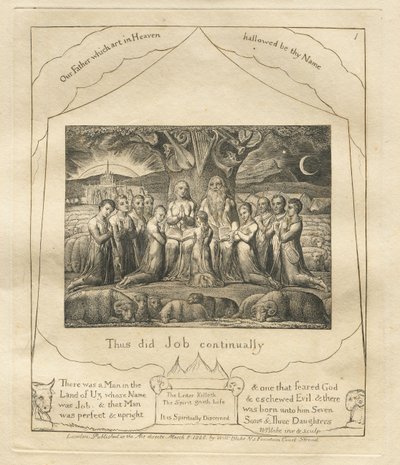 The Book of Job:  Pl. 1, Thus did Job continually de William Blake