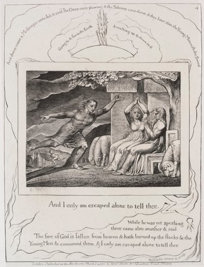 The Book of Job:  Pl. 4, and I only am escaped alone to tell thee de William Blake