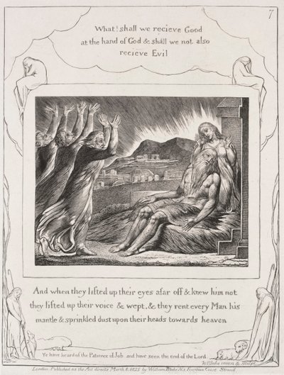 The Book of Job:  Pl. 7, And when they had lifted up their eyes de William Blake