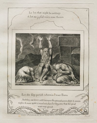 El Libro de Job: Pl. 8, Que perezca el día en que nací de William Blake