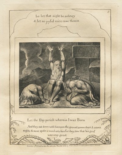The Book of Job:  Pl. 8, Let the Day perish wherein I was Born de William Blake