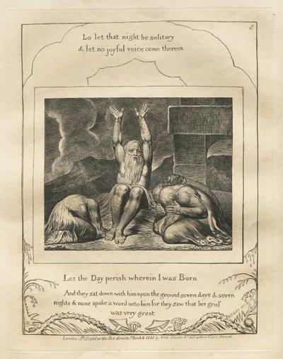 El Libro de Job: Pl. 8, Que perezca el día en que nací, 1825 de William Blake
