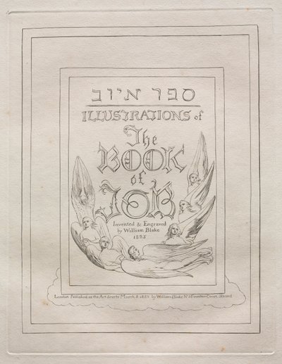 El Libro de Job: Página del título de William Blake