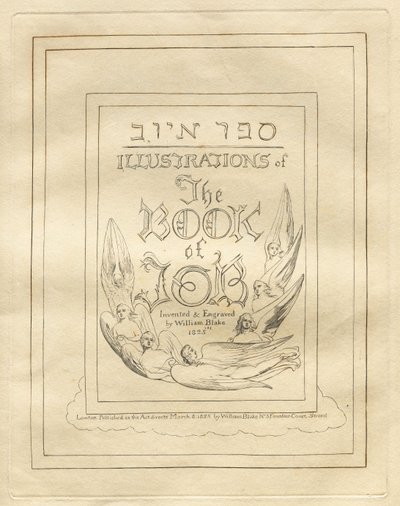 El libro de Job: Página del título, 1825 de William Blake