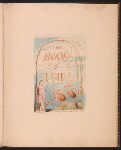 El Libro de Thel, Lámina 2, Página de Título de William Blake