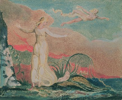 El Libro de Thel; Placa 4 Thel en el Valle de Har, 1794 de William Blake