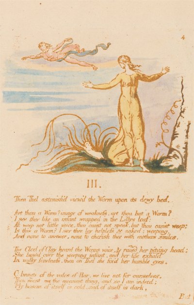 El libro de Thel, lámina 6, III., Entonces Thel asombrada... de William Blake