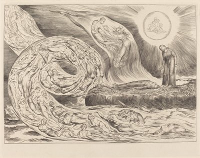 El círculo de los lujuriosos: Paolo y Francesca de William Blake