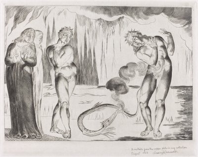 El Círculo de los Ladrones, Buoso Donati Atacado por la Serpiente de William Blake