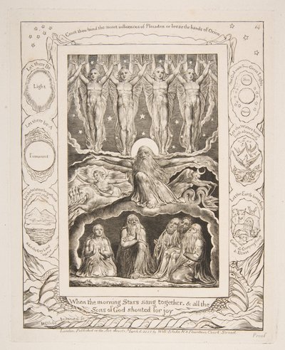 La creación, de Ilustraciones del Libro de Job de William Blake