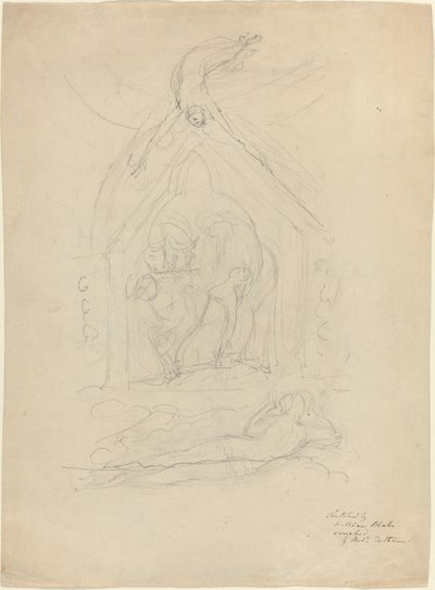 El descenso de la paz [recto] de William Blake