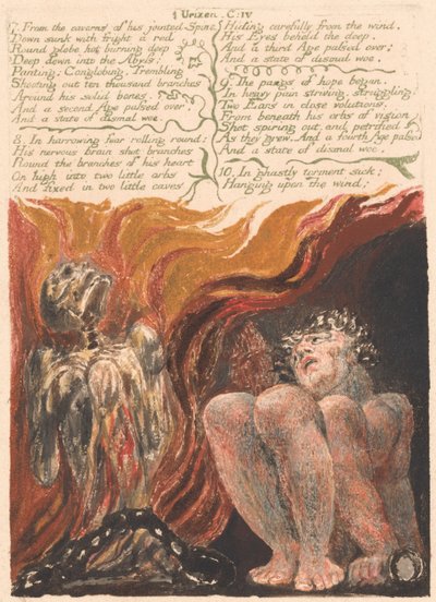 El primer libro de Urizen, lámina 10, 7. Desde las cavernas de su columna vertebral articulada... (Bentley 11) de William Blake