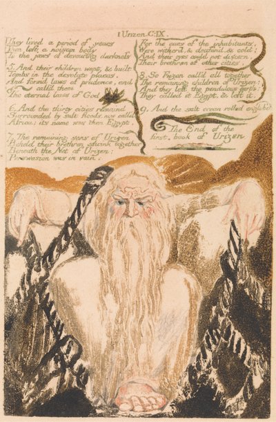 El Primer Libro de Urizen, Lámina 25, "Vivieron un período de años...". (Bentley 28) de William Blake