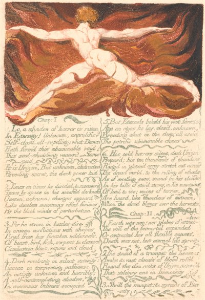 El Primer Libro de Urizen, Lámina 3, "Cap: 1 . . . ." (Bentley 3) de William Blake