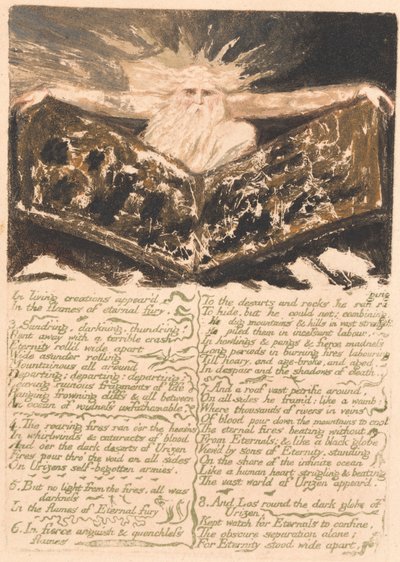 El Primer Libro de Urizen, Lámina 6, "En creaciones vivientes appeared