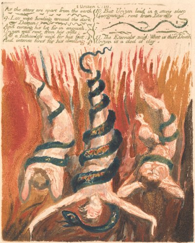El Primer Libro de Urizen, Lámina 7, "Como las estrellas se apartan de la tierra. . ." (Bentley 6) de William Blake