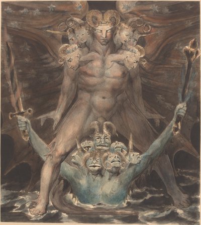 El Gran Dragón Rojo y la Bestia del Mar, c.1805 de William Blake
