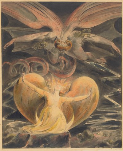 El gran dragón rojo y la mujer vestida de sol, c. 1805 de William Blake