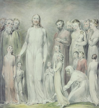 La curación de la mujer con flujo de sangre de William Blake