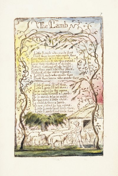 El cordero, 1789 de William Blake