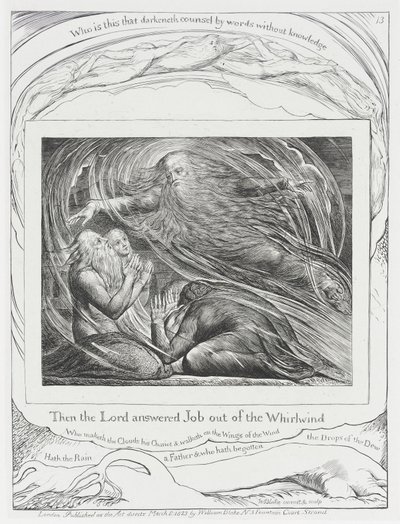 El Señor responde a Job desde el torbellino de William Blake