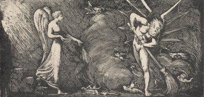 El hombre que barre el salón del intérprete de William Blake