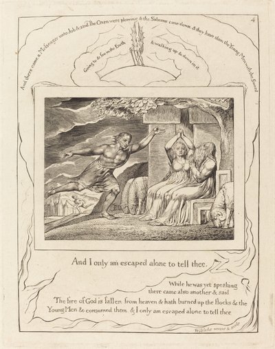 Los mensajeros le cuentan a Job sus desgracias de William Blake