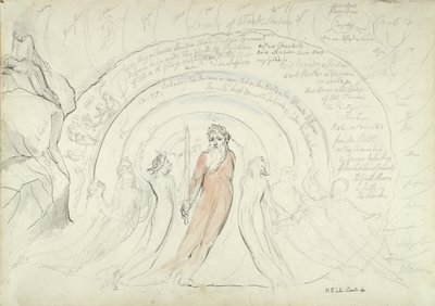 Las Sombras de Homero y otros Poetas de la Antigüedad, ilustración de la Divina Comedia de Dante Alighieri, 1824-27 de William Blake