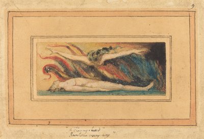 El alma flotando sobre el cuerpo (de Matrimonio del Cielo y el Infierno, placa 14) de William Blake