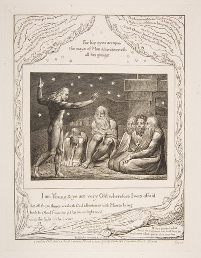 La ira de Eliú, de Ilustraciones del Libro de Job, 1825-26 de William Blake