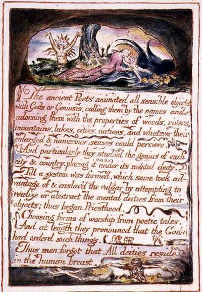"Los poetas antiguos...", ilustración y texto de 