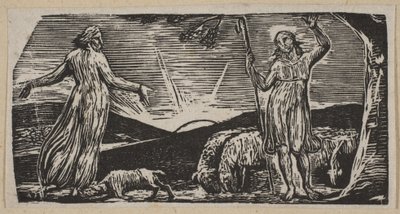 Thenot reprende a Colinet, de Pastorales de Virgilio de Thornton, 1821 de William Blake