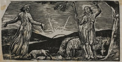 Thenot Reprocha a Colinet, de Las Pastorales de Virgilio de William Blake