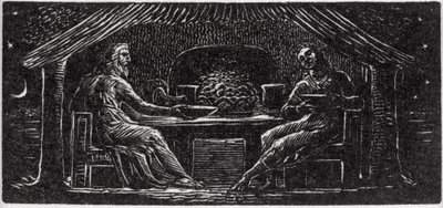 Thenot y Colinet cenan juntos, ilustración de 