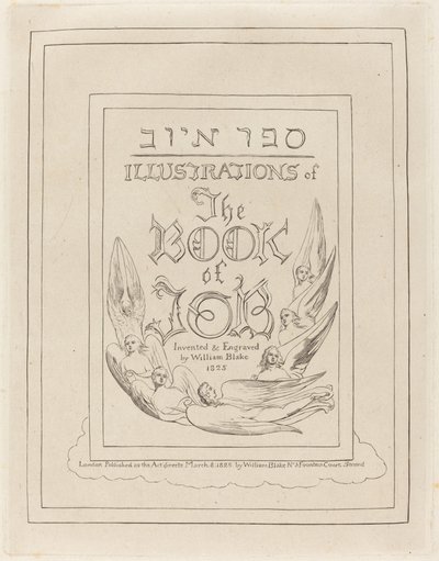 Portada de las ilustraciones grabadas del Libro de Job de William Blake