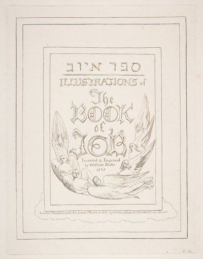 Página de título, de Ilustraciones del Libro de Job, 1825-26 de William Blake