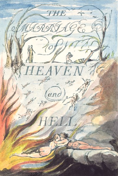 Página de título, de El matrimonio del cielo y el infierno de William Blake