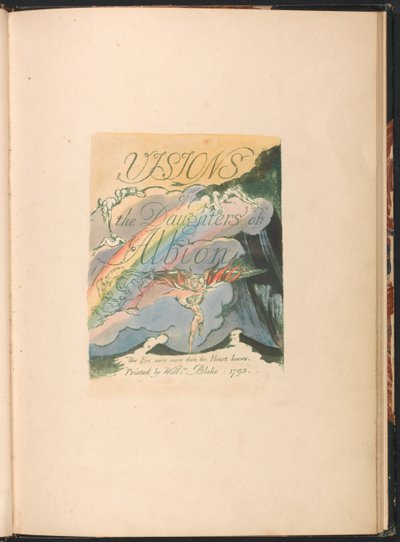 Visiones de las Hijas de Albión, Lámina 2, Página de Título de William Blake