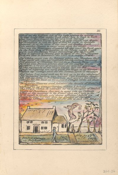 "Cuando en el más alto ascensor...", placa 36 de "Milton, un poema en dos libros", c.1804-08 de William Blake