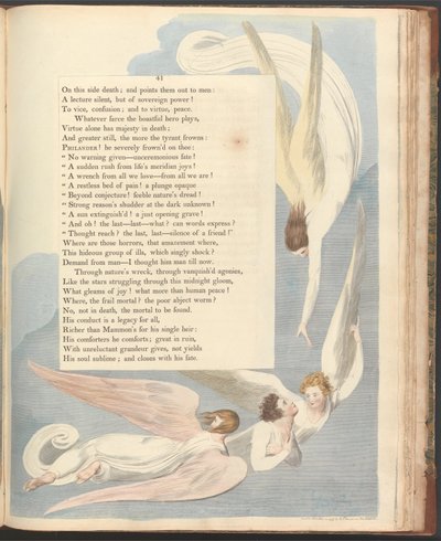 Pensamientos nocturnos de Young, Página 41, Una marca radiante, el lecho de muerte del justo de William Blake