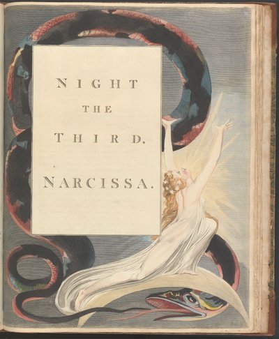 Pensamientos Nocturnos de Young, Página 43, "Noche Tercera, Narcissa". de William Blake