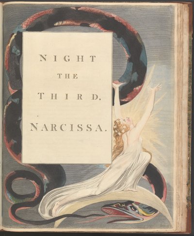 Pensamientos nocturnos de Young, Página 43, Noche la Tercera, Narcisa de William Blake